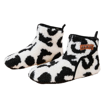 Plus Size Cute Cow Print Slippers - Black - EU42-43(US8.5-9) - image 7