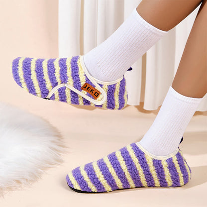 Plus Size Velcro Stripe Slippers - image 4