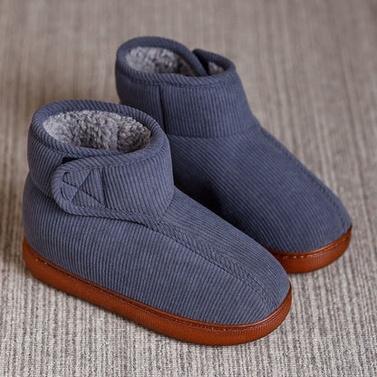 Plus Size Fleece Lined Velcro Slippers - Grey - EU47-48(US11-12) - image 12