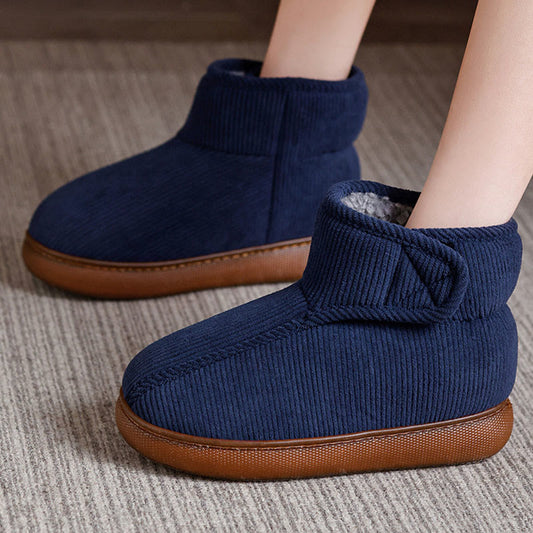 Plus Size Fleece Lined Velcro Slippers - image 0