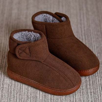 Plus Size Fleece Lined Velcro Slippers - Coffee - EU47-48(US11-12) - image 7