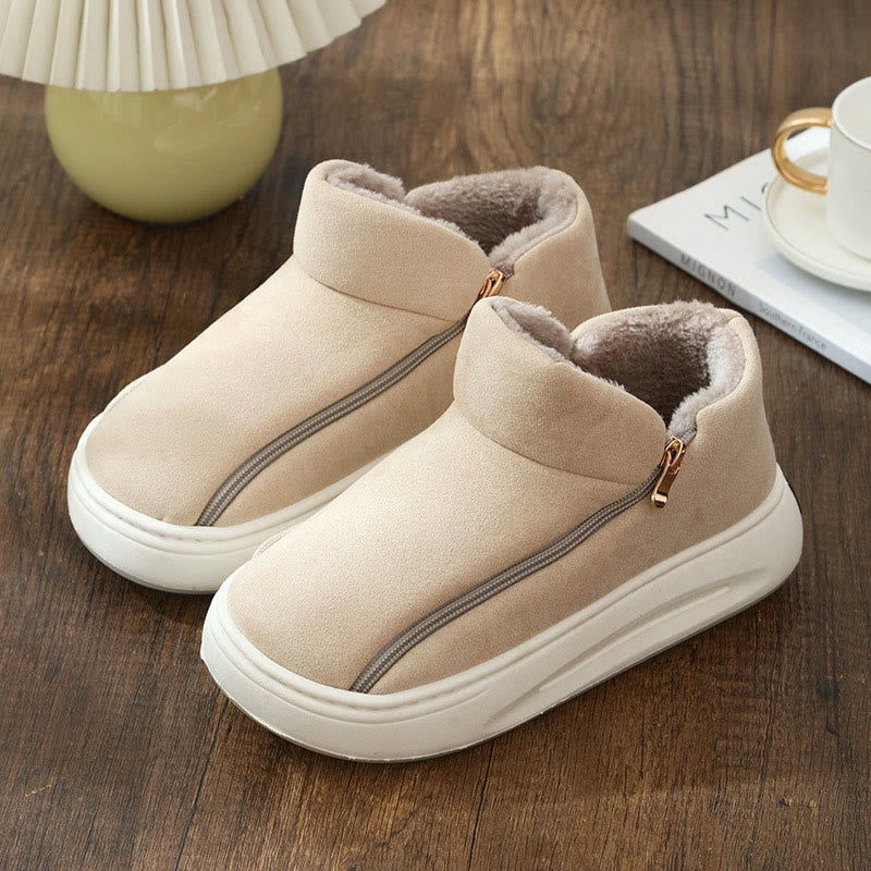 Plus Size Wide Zippper Slippers - Beige - EU42-43(US7-7.5) - image 11