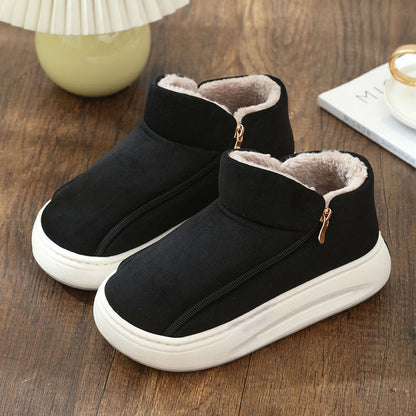 Plus Size Wide Zippper Slippers - Black - EU42-43(US7-7.5) - image 9