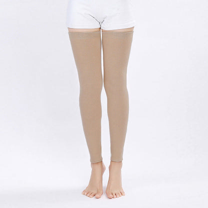 Plus Size Solid Color Long Thigh Sleeves - Camel - XL - image 5