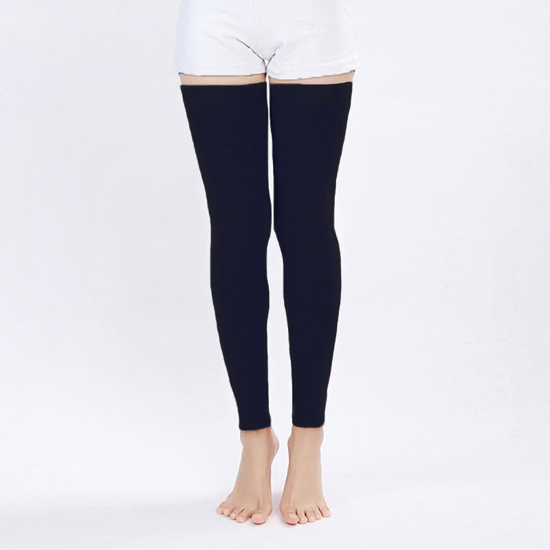 Plus Size Solid Color Long Thigh Sleeves - Navy Blue - XL - image 8