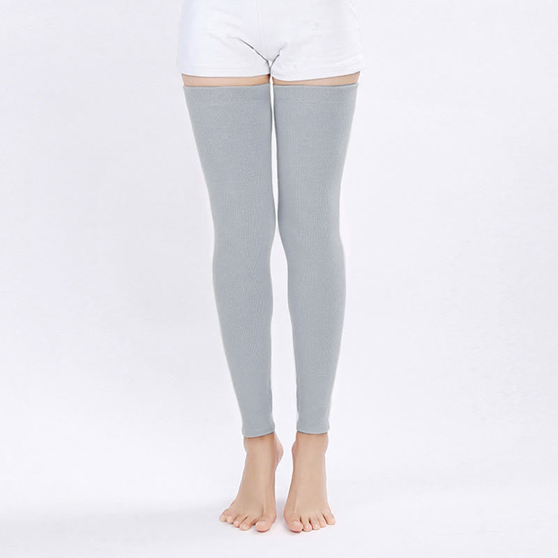 Plusock Solid Color Long Thigh Sleeves - Dark Grey - XL - image 7