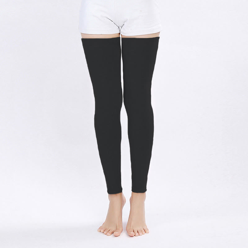 Plus Size Solid Color Long Thigh Sleeves - image 6