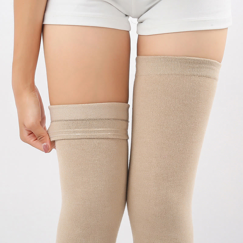 Plus Size Solid Color Long Thigh Sleeves - image 13