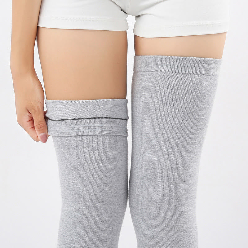 Plus Size Solid Color Long Thigh Sleeves - image 12