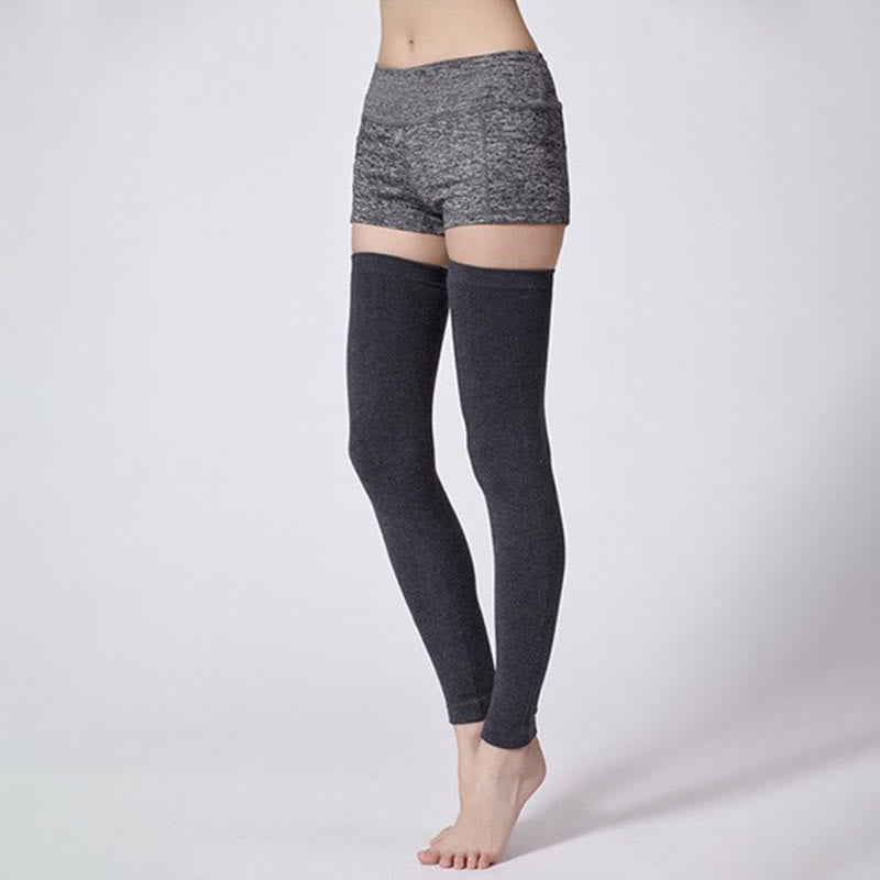 Plus Size Solid Color Long Thigh Sleeves - image 3