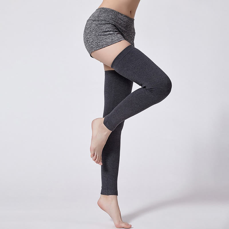 Plus Size Solid Color Long Thigh Sleeves - image 4