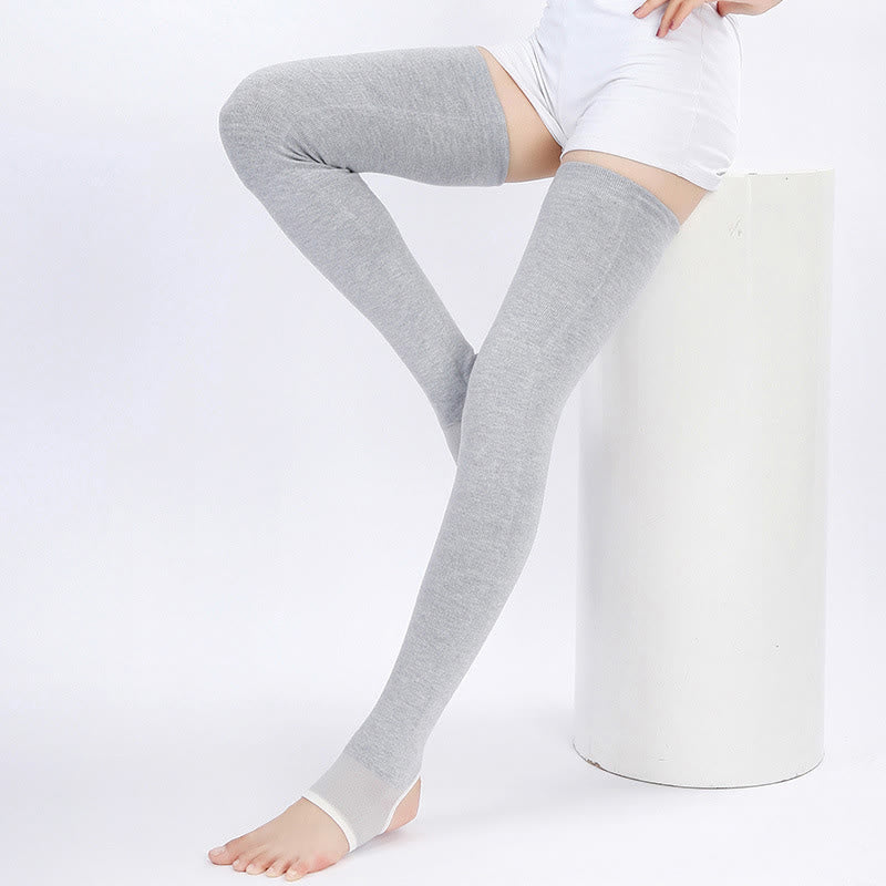 Plus Size Smooth Stirrup Thigh Sleeves - Light Gray - XL - image 5