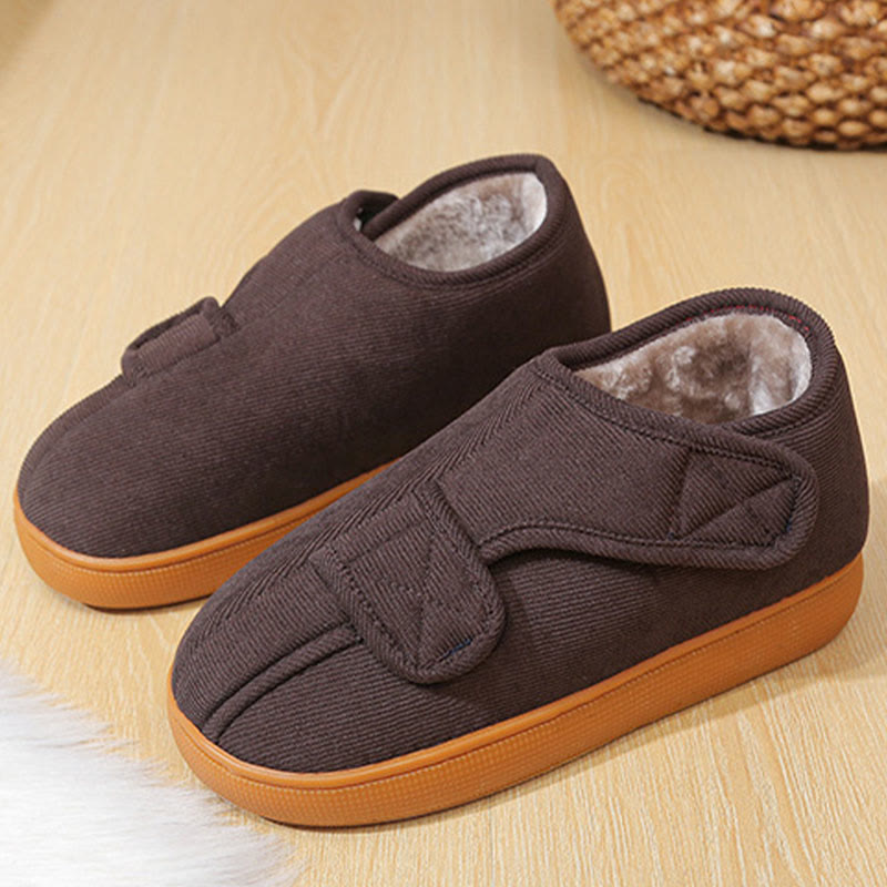 Plus Size Velcro Loose Slippers - Coffee - EU47-48(US12-12.5) - image 6