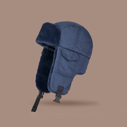 Warm Ear Protecting Hat - Navy Blue - One Size - image 2