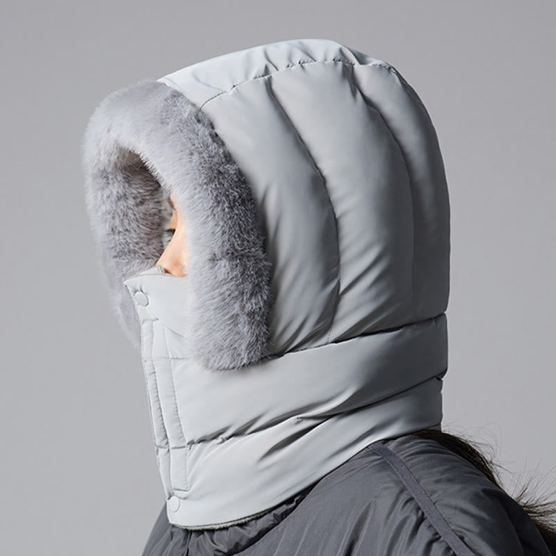 Solid Color Hooded Scarf - Light Gray - One Size - image 0