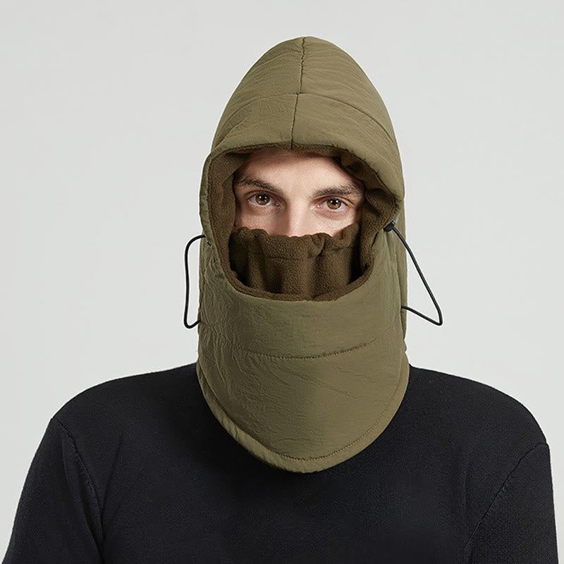 Windproof Outdoor Riding Hooded Scarf - Army Green - One Size - image 3