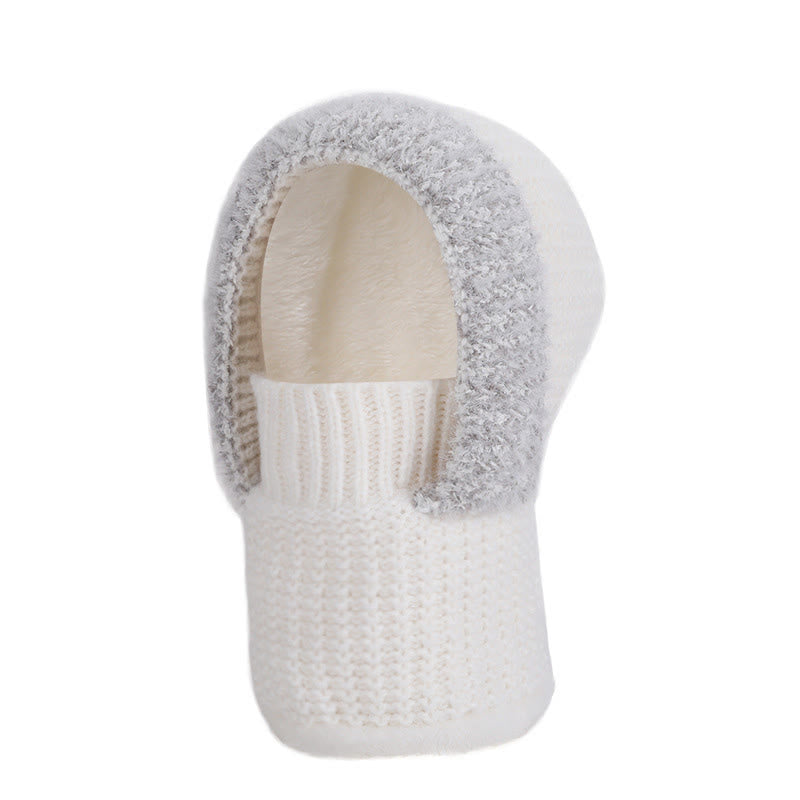 Stand Up Face Cover Hooded Scarf - White - One Size - image 10