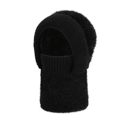 Warm Winter Hooded Scarf - Black - One Size - image 11