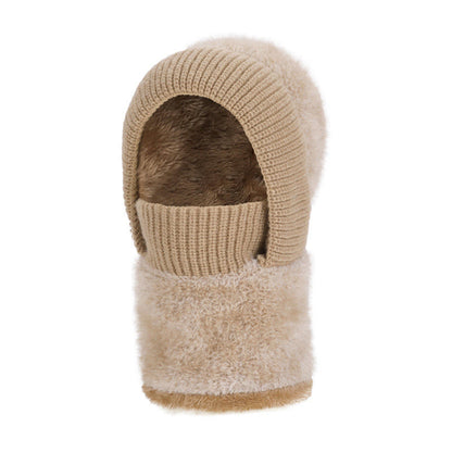 Warm Winter Hooded Scarf - Khaki - One Size - image 14