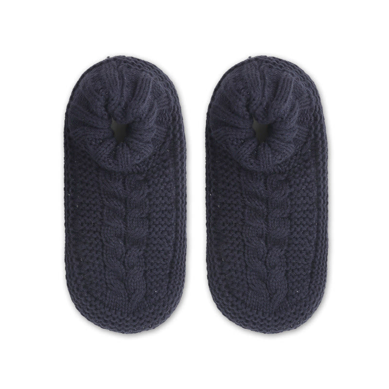 Plus Size Thickened Cozy Home Slipper Socks - Navy Blue - EU36-41(US3-7.5) - image 4
