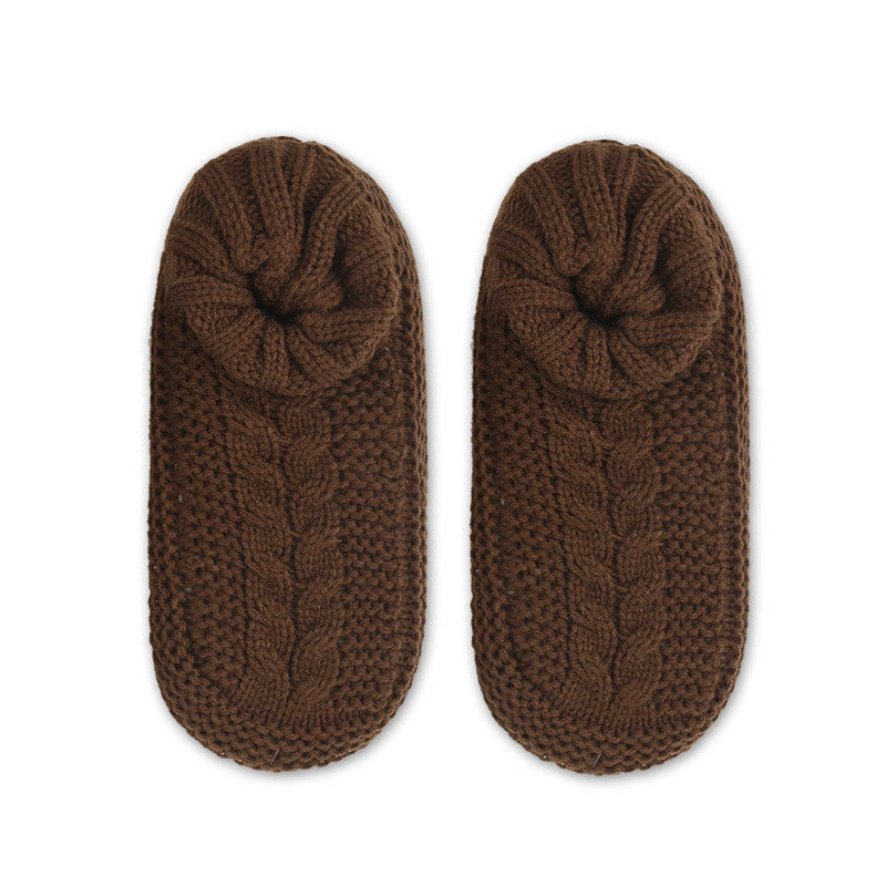 Plus Size Thickened Cozy Home Slipper Socks - Coffee - EU36-41(US3-7.5) - image 6