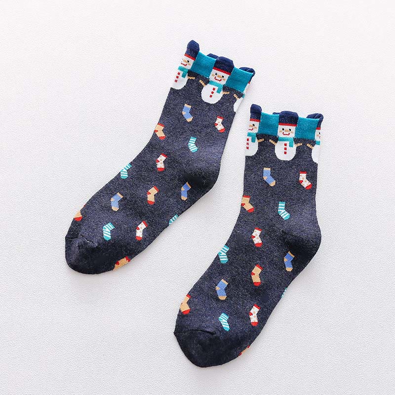 Funny Cartoon Quarter Socks(6 Pairs) - Navy Blue - EU36-40(US3-7) - image 7