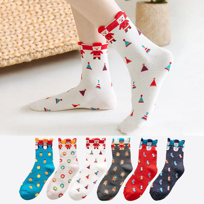 Funny Cartoon Quarter Socks(6 Pairs) - image 0