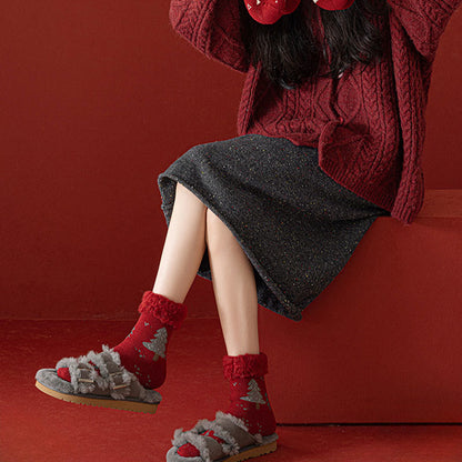 Reindeer Rabbit Thick Quarter Socks(3 Pairs) - image 5