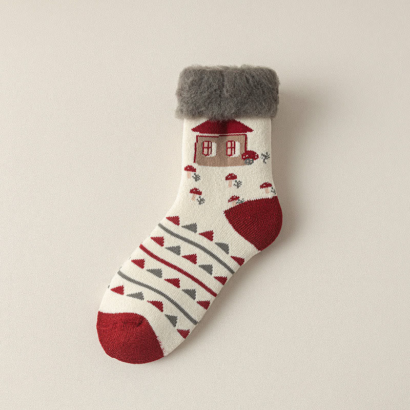 Reindeer Rabbit Thick Quarter Socks(3 Pairs) - White - EU36-40(US3-7) - image 9