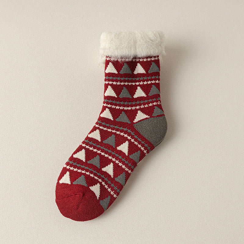 Reindeer Rabbit Thick Quarter Socks(3 Pairs) - Triangle - EU36-40(US3-7) - image 10