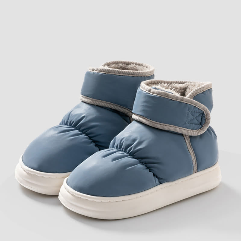 Plus Size Warm High Top Slippers - Blue - EU44-45(US9-10) - image 9