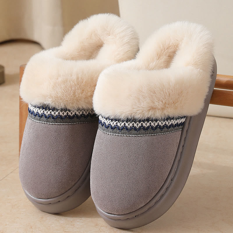 Plus Size Lace Ethnic Style Slippers - Grey - EU44-45(US9-10) - image 12