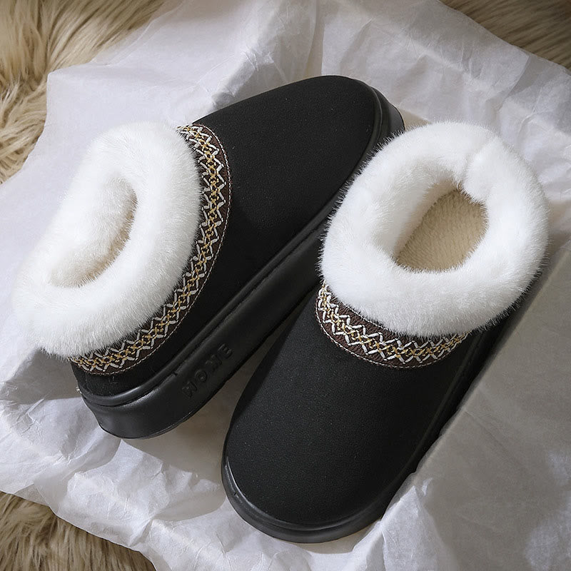 Plus Size Soft Suede Slippers - Black - EU44-45(US9-10) - image 10
