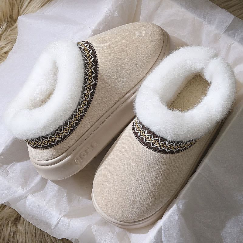 Plus Size Soft Suede Slippers - Beige - EU44-45(US9-10) - image 12