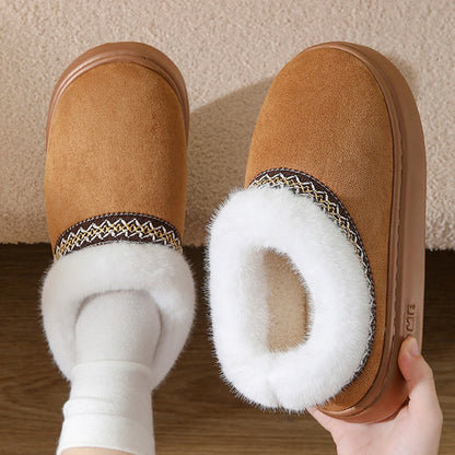 Plus Size Soft Suede Slippers - Coffee - EU44-45(US9-10) - image 13