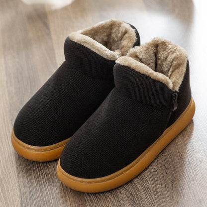 Plus Size Soft Zipper Slippers - Black - EU48-49(US12-12.5) - image 10