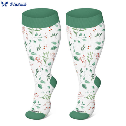 Plus Size Floral Berry Compression Socks(3 Pairs) - image 4