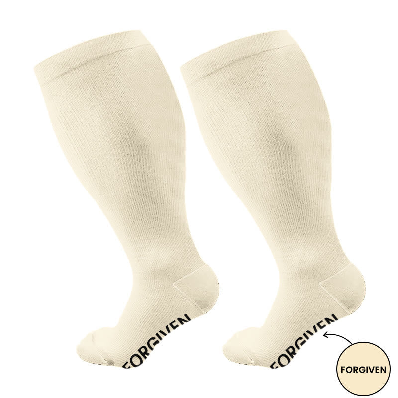 Plus Size Forgiven Blessed Redeemed Compression Socks(3 Pairs) - image 6