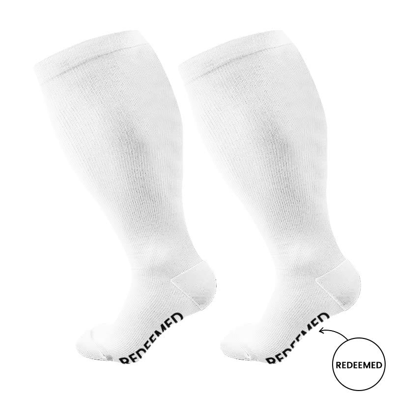 Plus Size Forgiven Blessed Redeemed Compression Socks(3 Pairs) - image 8