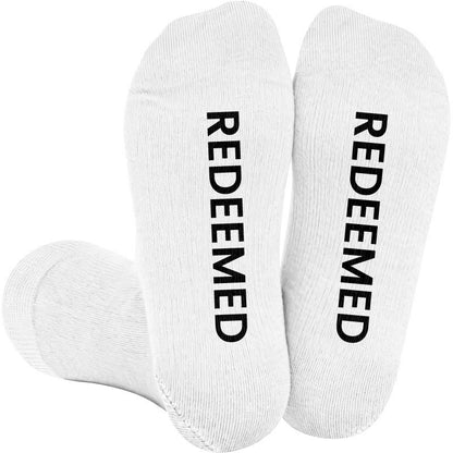 Plus Size Forgiven Blessed Redeemed Compression Socks(3 Pairs) - White(1 Pair) - 4XL - image 2