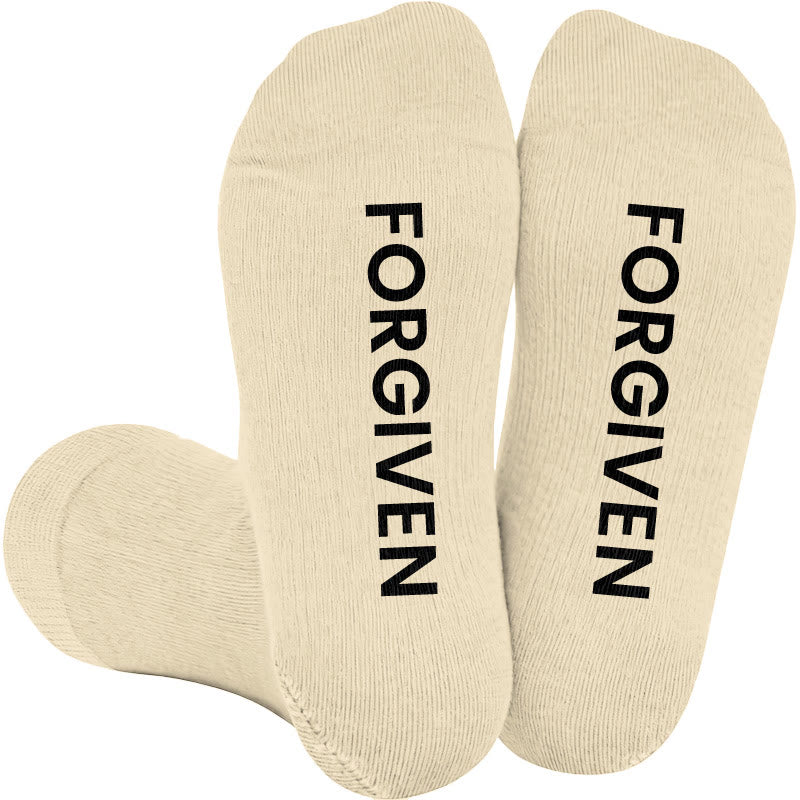 Plus Size Forgiven Blessed Redeemed Compression Socks(3 Pairs) - Nude(1 Pair) - 4XL - image 1