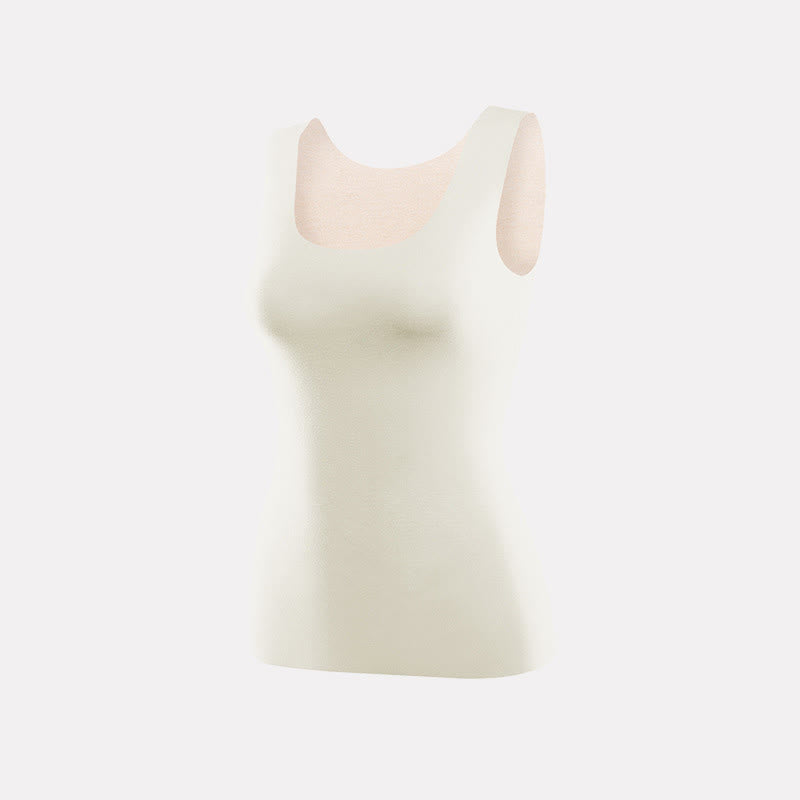 Seamless U Neck Stretch Base Layer Vest - Beige - 3XL - image 7
