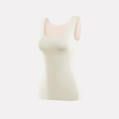 Seamless U Neck Stretch Base Layer Vest - Beige - 3XL - image 7