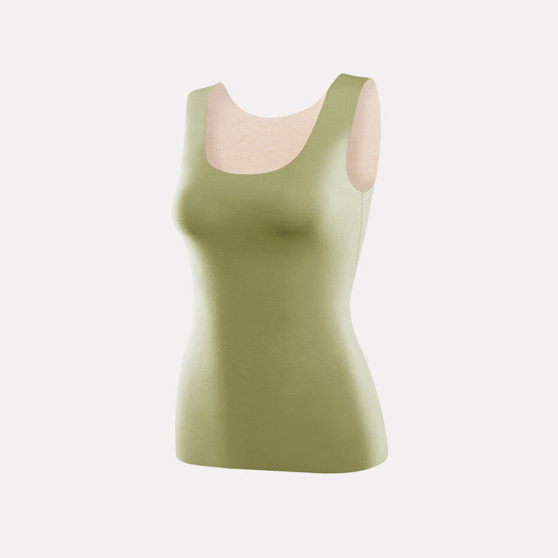 Seamless U Neck Stretch Base Layer Vest - Green - 3XL - image 8