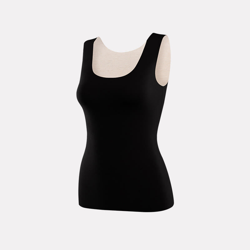 Seamless U Neck Stretch Base Layer Vest - Black - 3XL - image 11