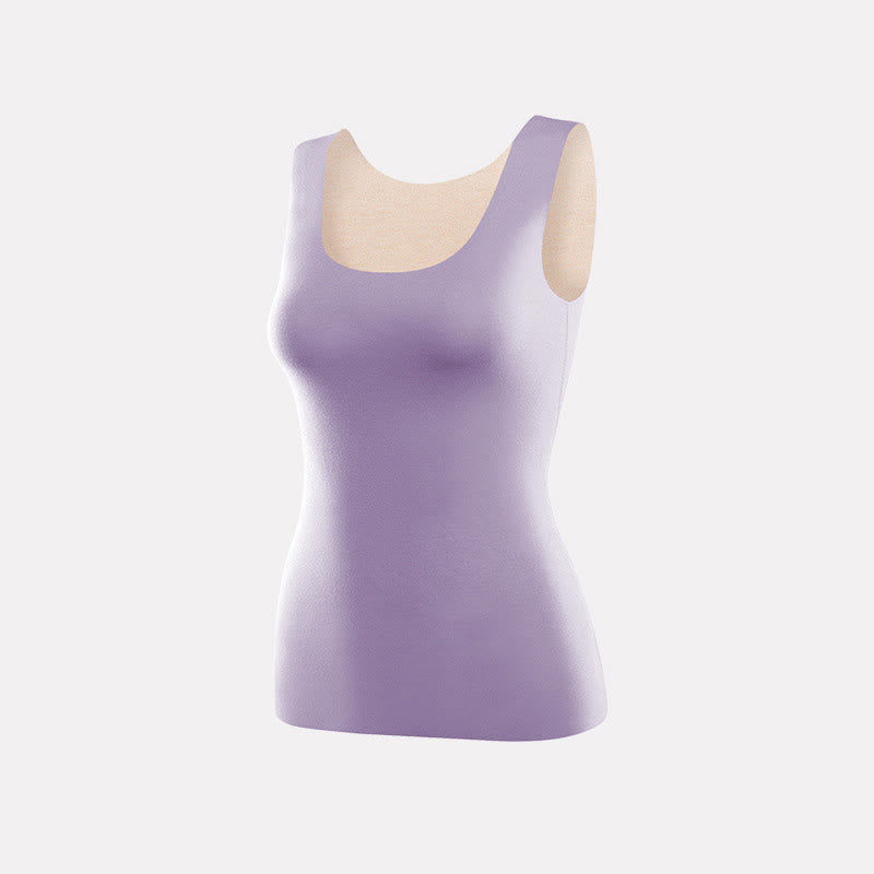 Seamless U Neck Stretch Base Layer Vest - Purple - 3XL - image 12
