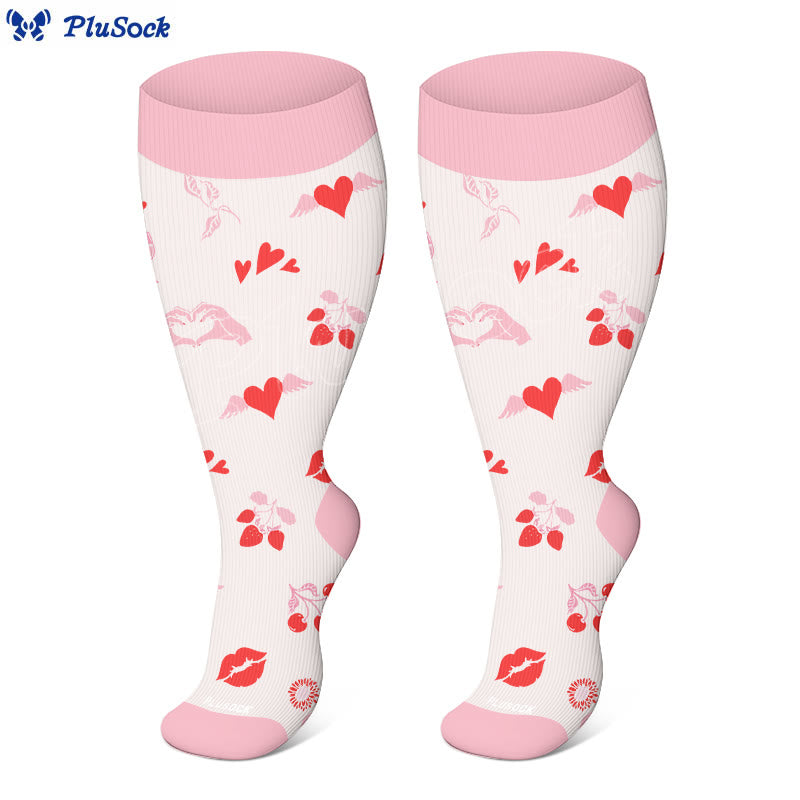 Plus Size Bow Heart Compression Socks(3 Pairs) - image 2