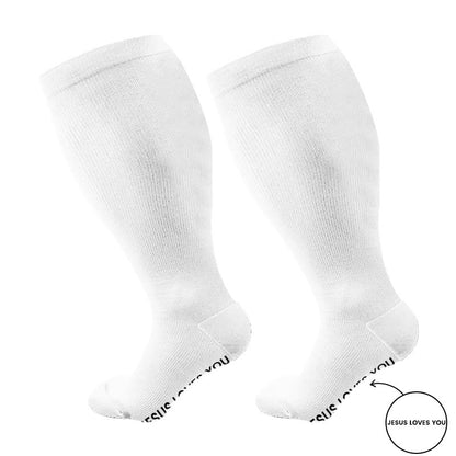 Plus Size Jesus Loves You Compression Socks(3 Pairs) - image 5