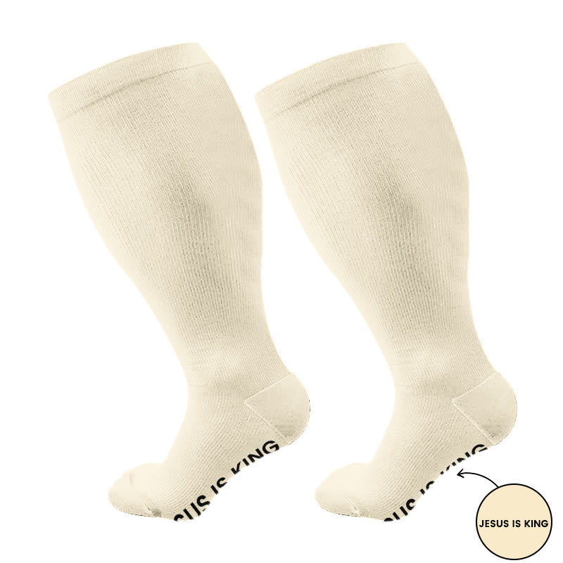 Plus Size Jesus Loves You Compression Socks(3 Pairs) - image 6