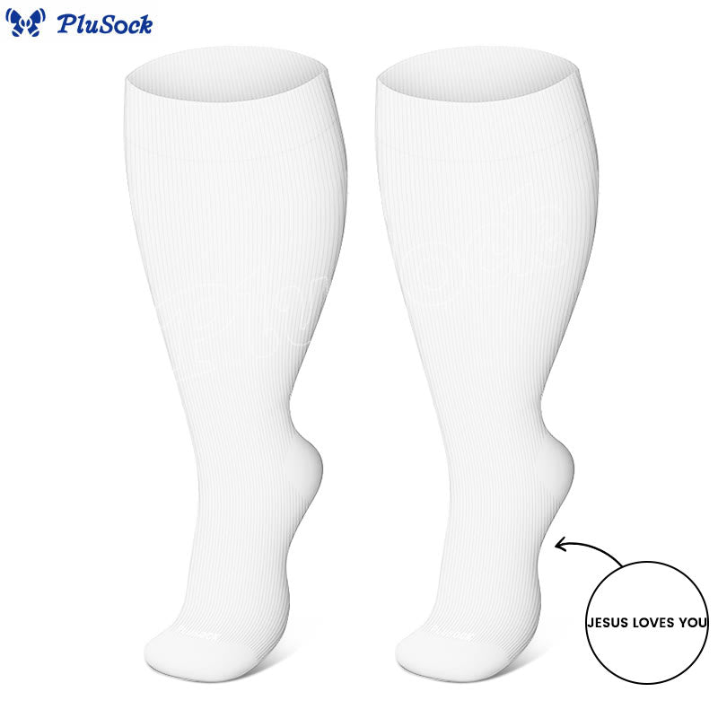Plus Size Jesus Loves You Compression Socks(3 Pairs) - image 9